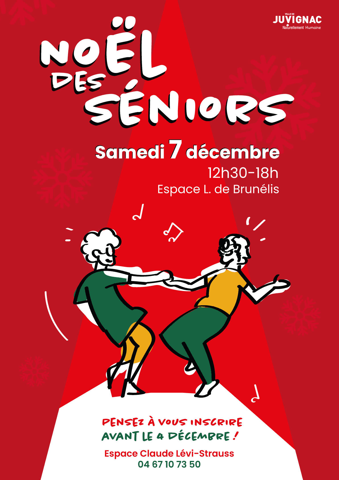 Banquet de Noël des séniors à Juvignac, convives levant leurs verres